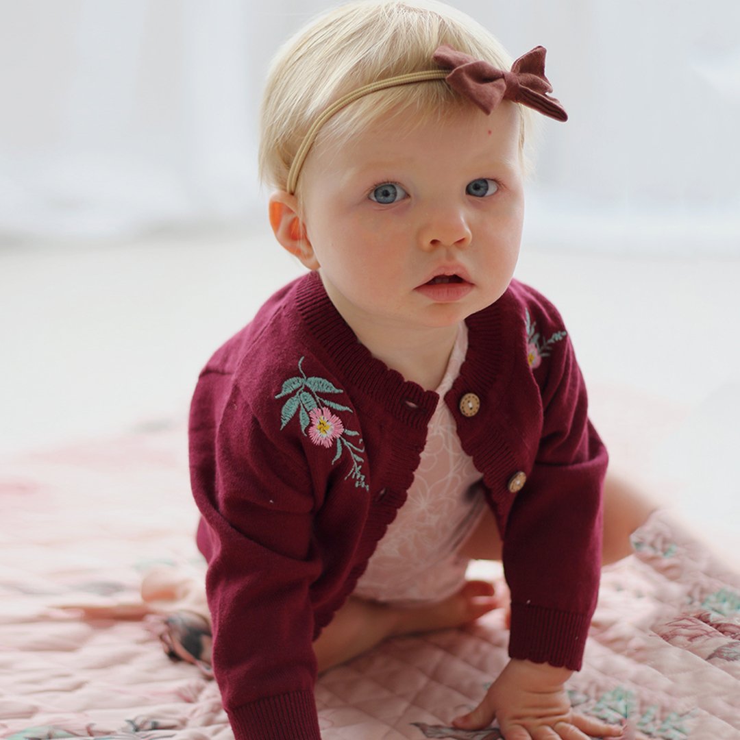 Baby maroon cardigan store