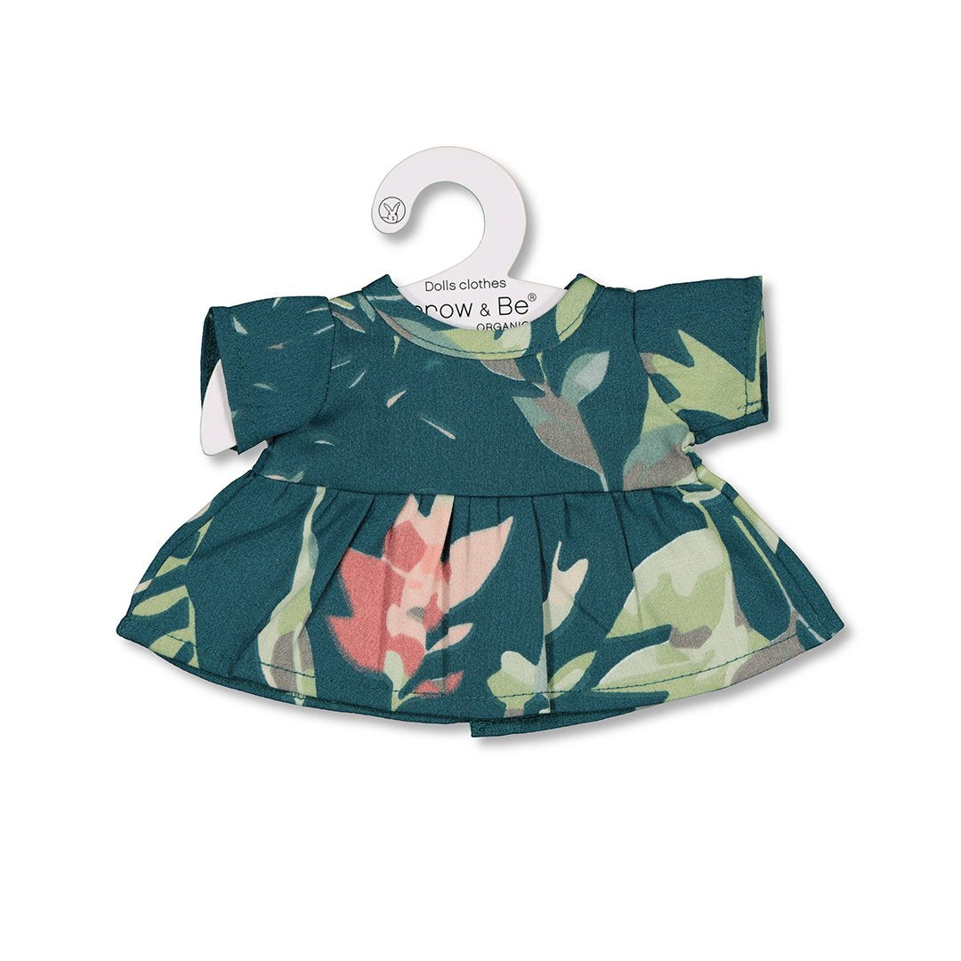 Dolls Dress - Green Leavings (21cm)