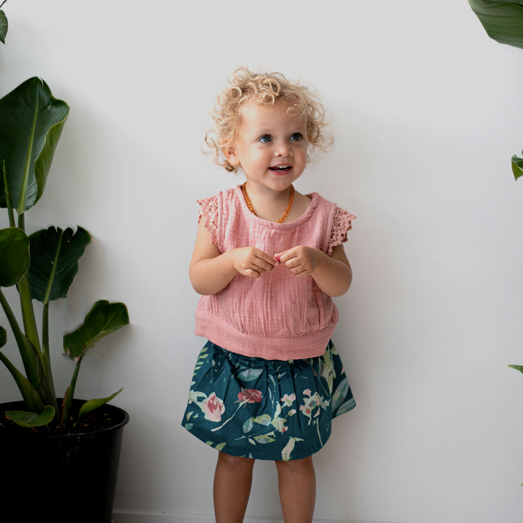 Evie Skirt - Green Leavings