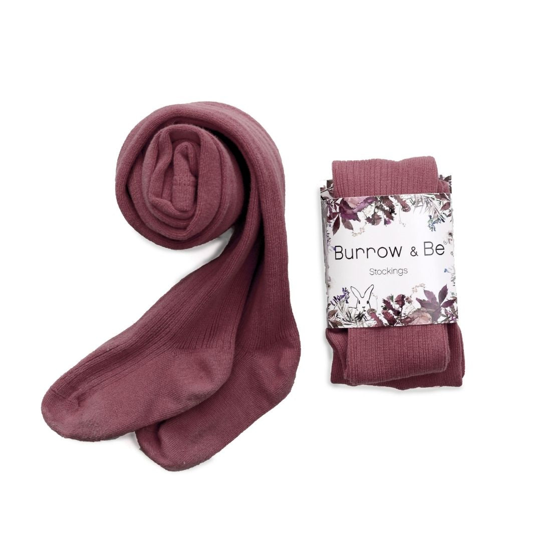 Footed Stockings - Plum