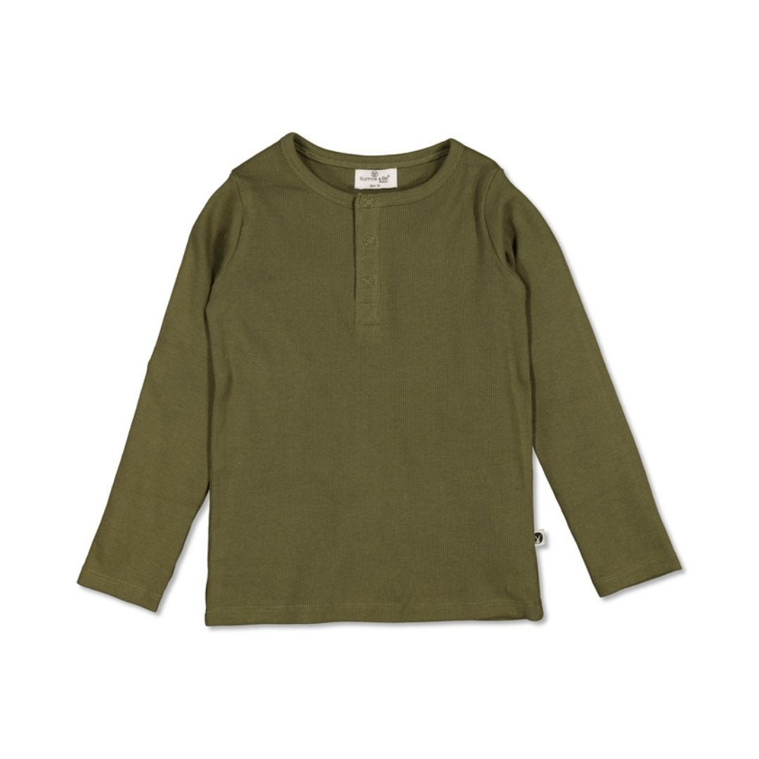 Rib Henley Top - Olive