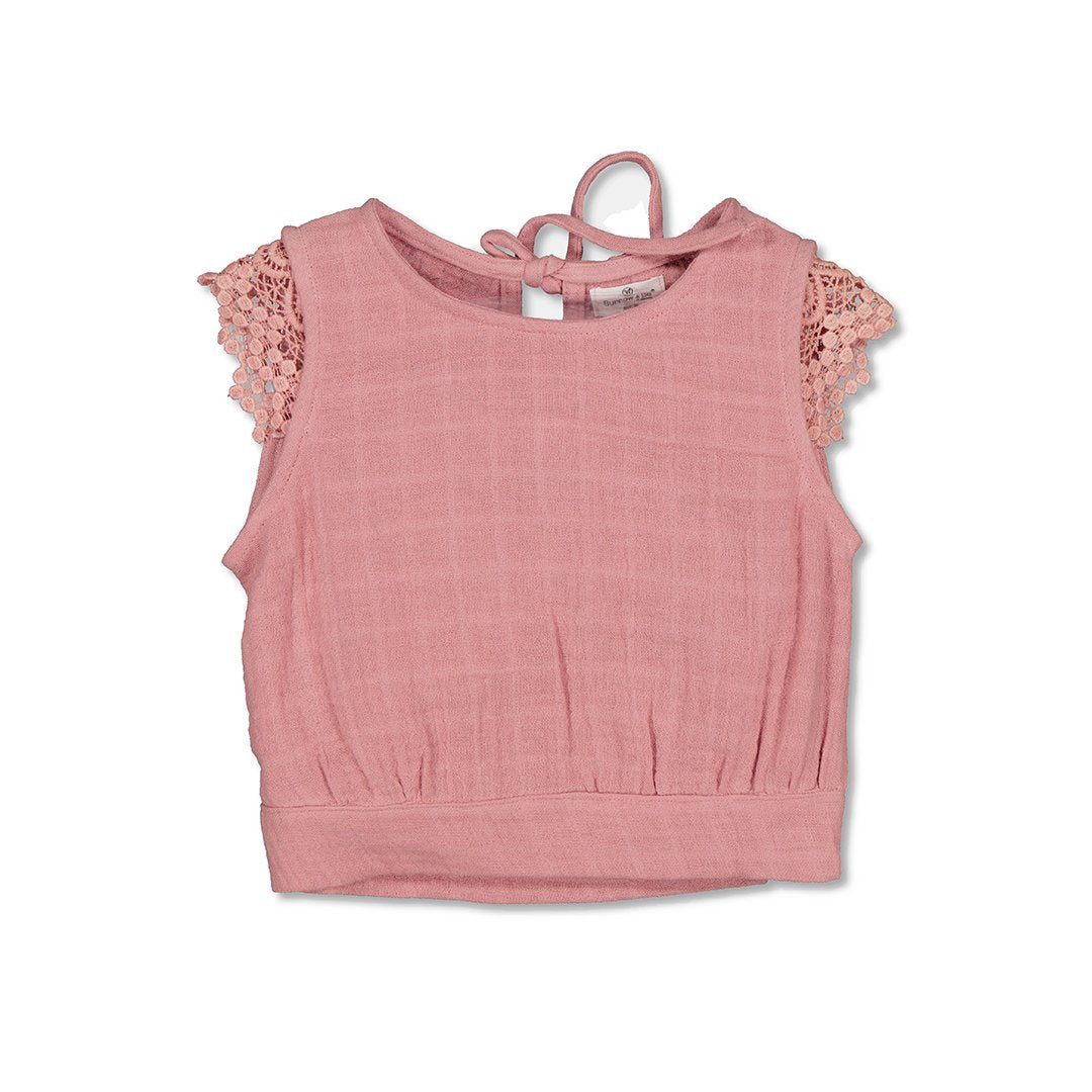 Fleur Singlet - Rose Tan with Lace