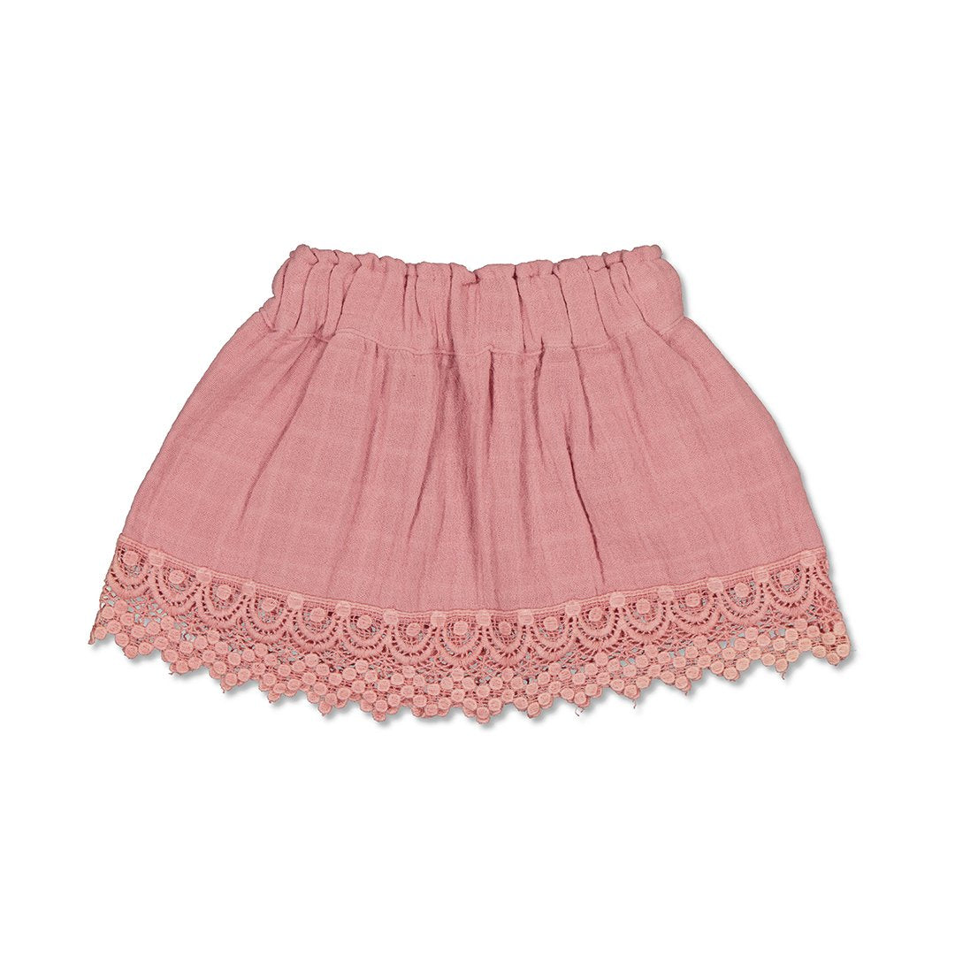 Evie Skirt - Rose Tan with Lace